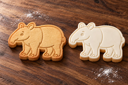 Tapir plain and white fondant cookie examples