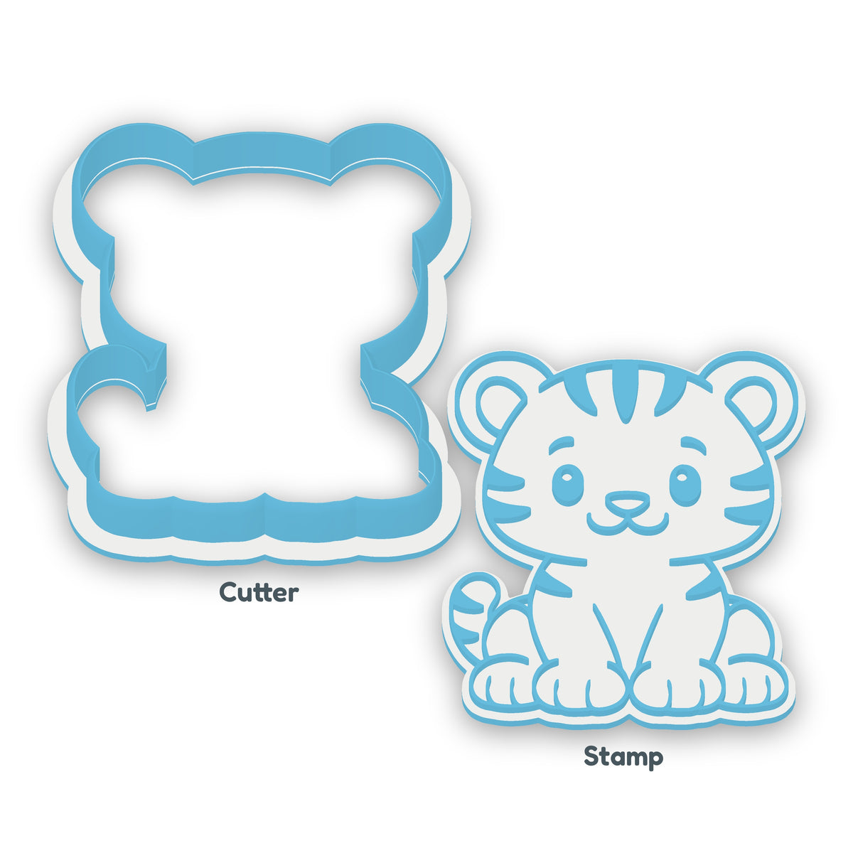 Tiger Cub separate cookie cutter and matching embosser