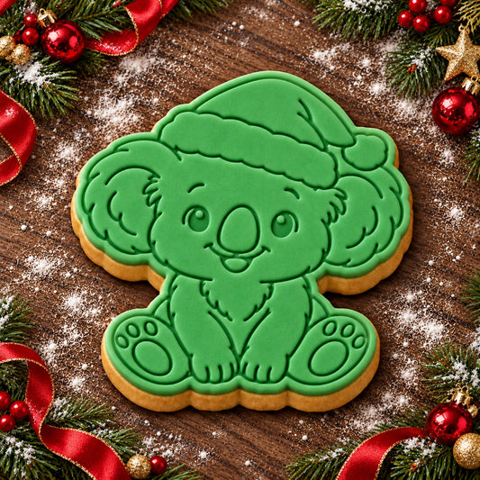 Koala in Santa Hat cookie cutter and embosser set - image 1
