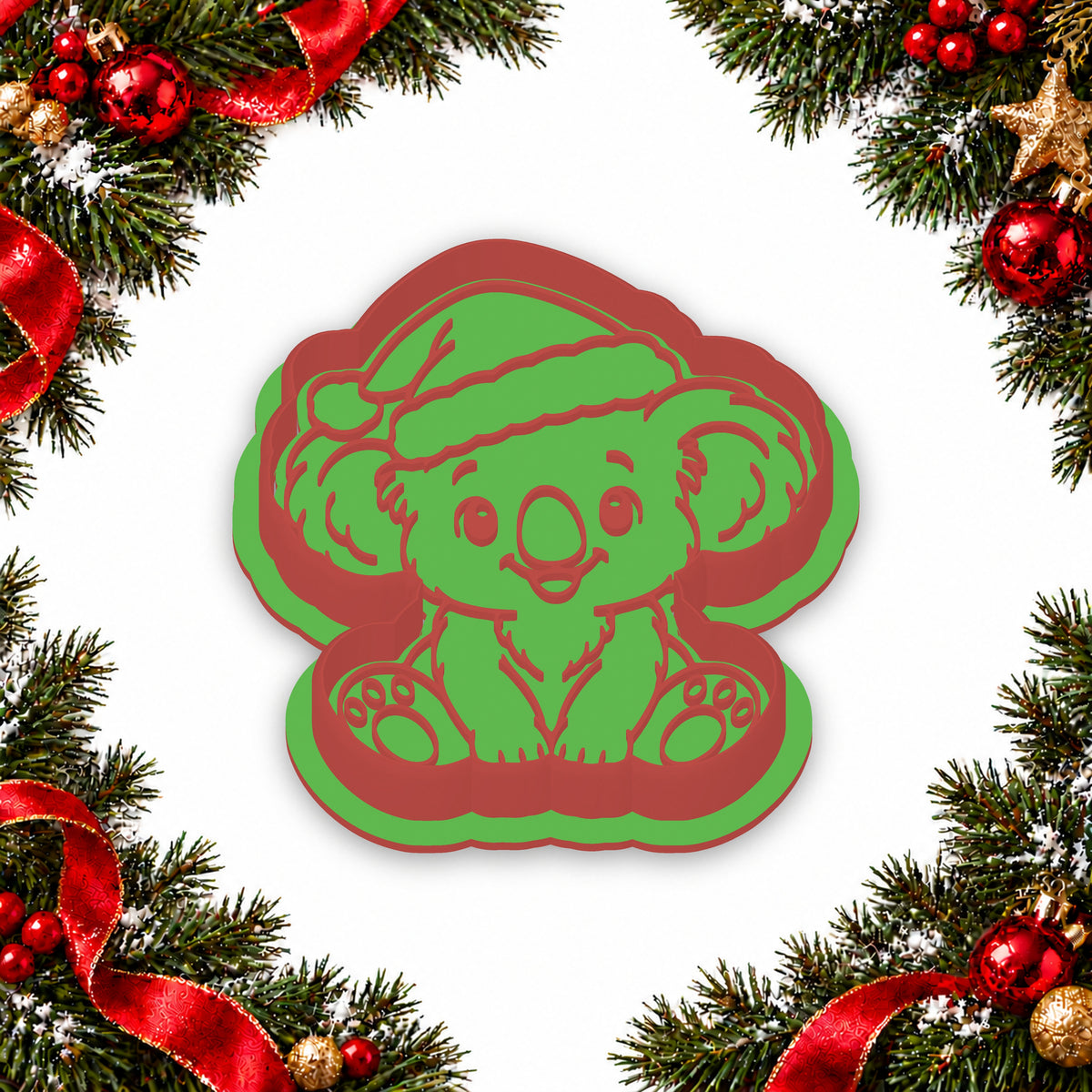 Koala in Santa Hat cookie cutter and embosser set - image 4
