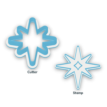 Bethlehem Star separate cookie cutter and matching embosser