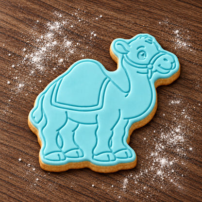 Camel decorated fondant cookie