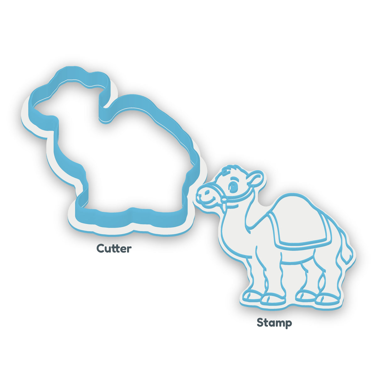 Camel separate cookie cutter and matching embosser