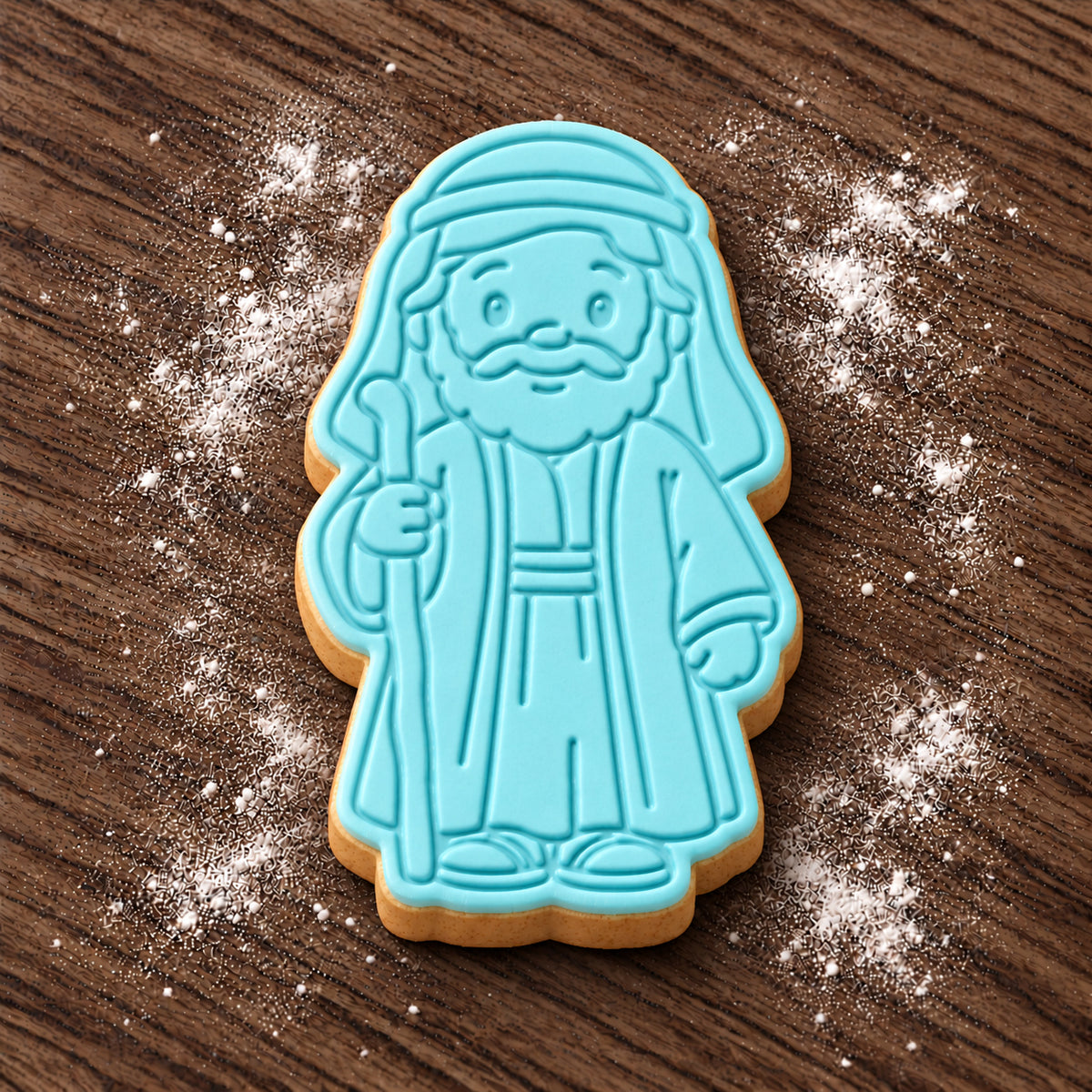 Joseph decorated fondant cookie
