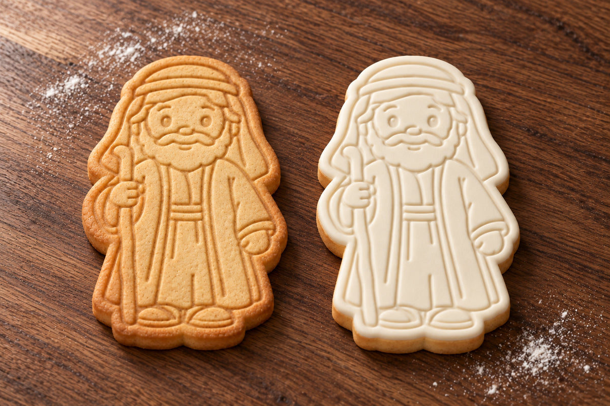 Joseph plain and white fondant cookie examples