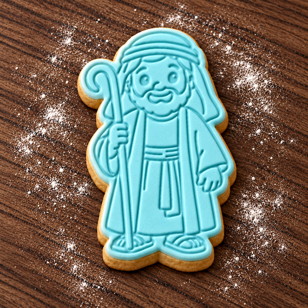 Shepherd decorated fondant cookie