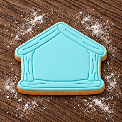 Stable Silhouette decorated fondant cookie