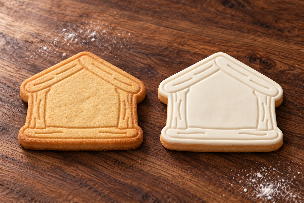 Stable Silhouette plain and white fondant cookie examples