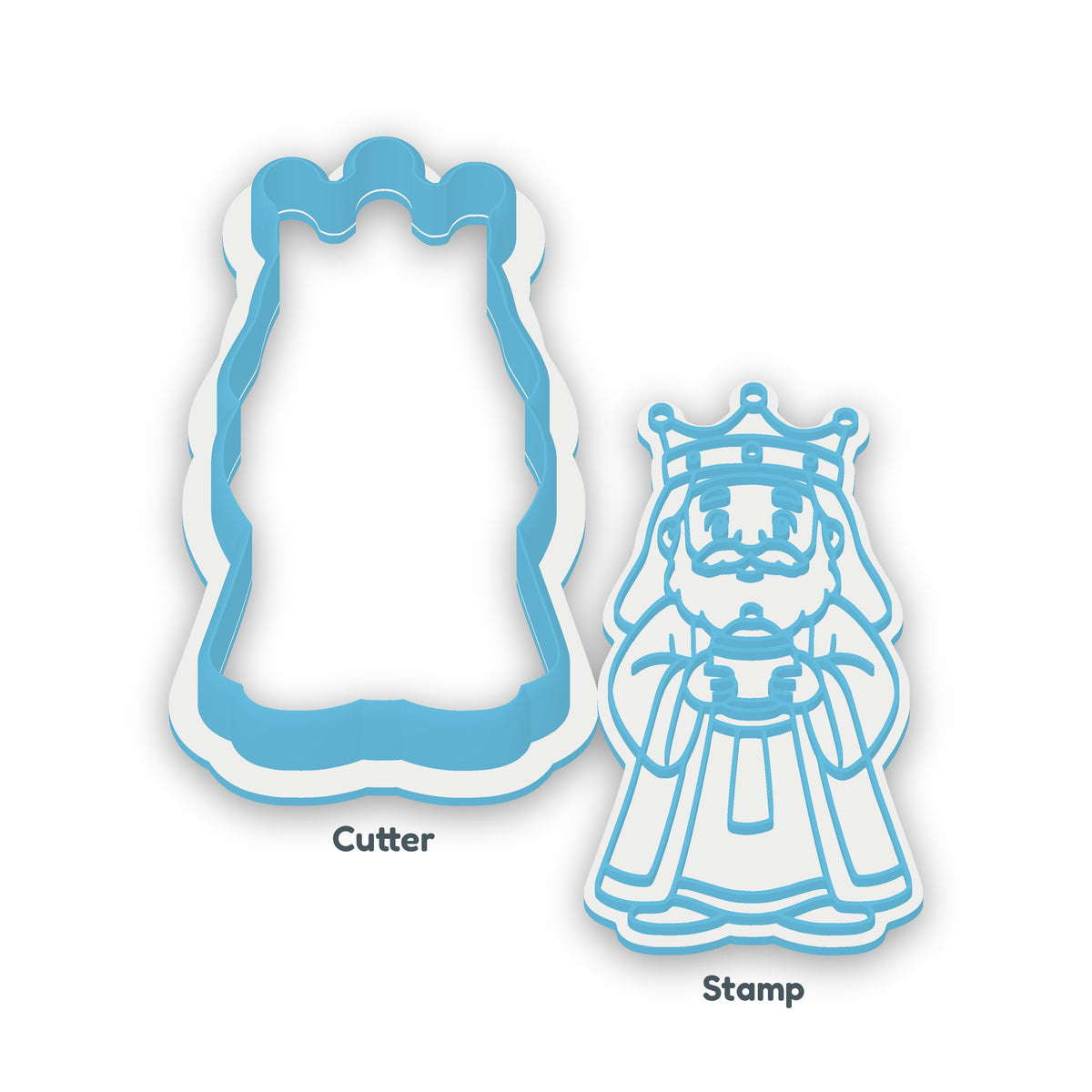 Wise Man separate cookie cutter and matching embosser