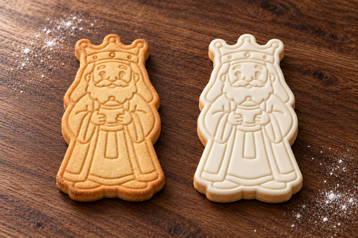 Wise Man plain and white fondant cookie examples