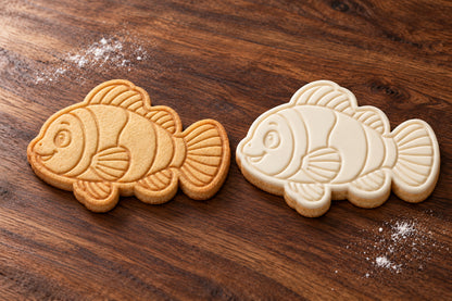 Clownfish plain and white fondant cookie examples