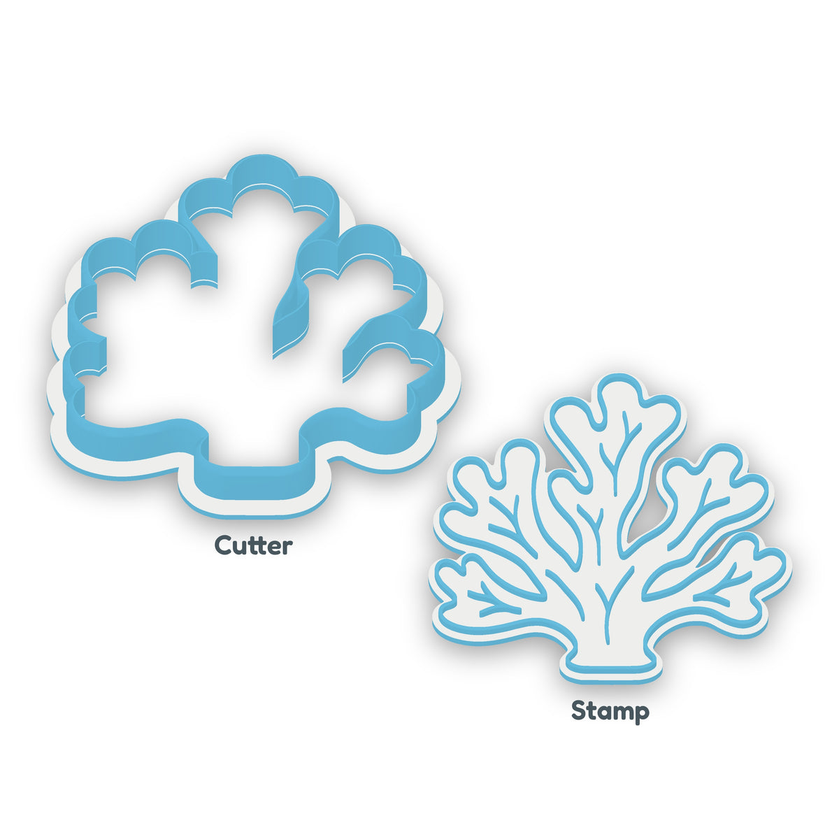 Coral separate cookie cutter and matching embosser