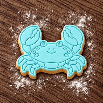 Crab decorated fondant cookie