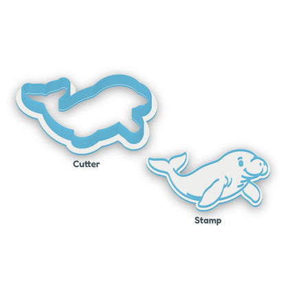 Dugong separate cookie cutter and matching embosser