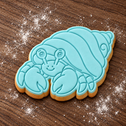 Hermit Crab decorated fondant cookie