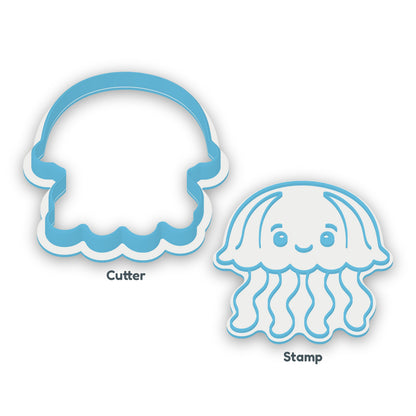 Jellyfish separate cookie cutter and matching embosser
