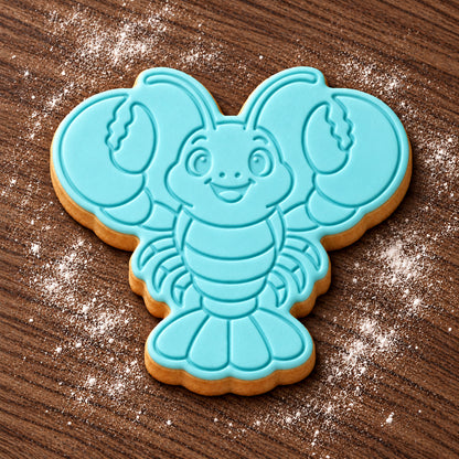 Lobster decorated fondant cookie