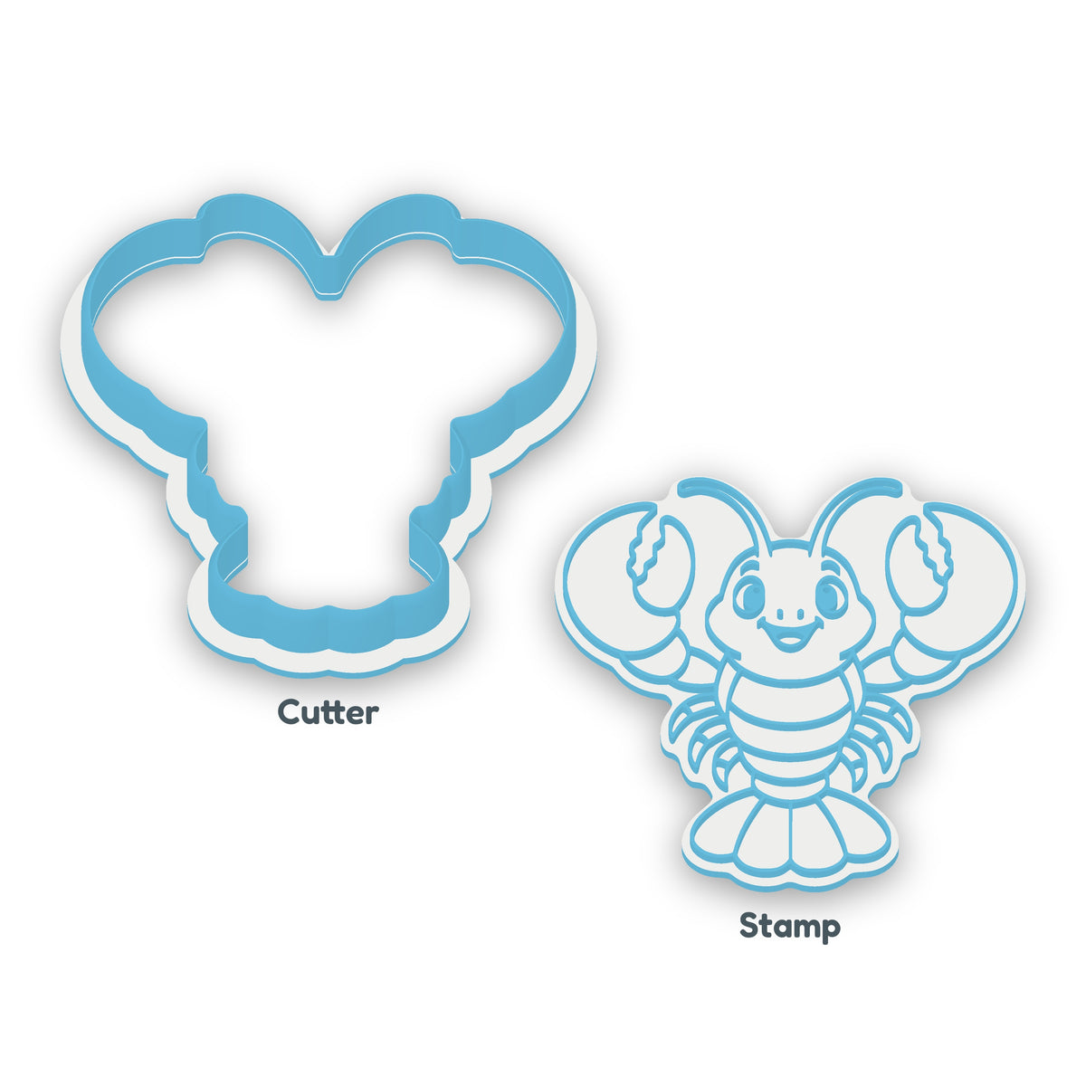 Lobster separate cookie cutter and matching embosser