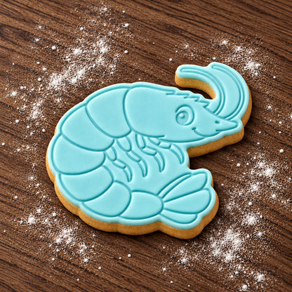 Prawn decorated fondant cookie