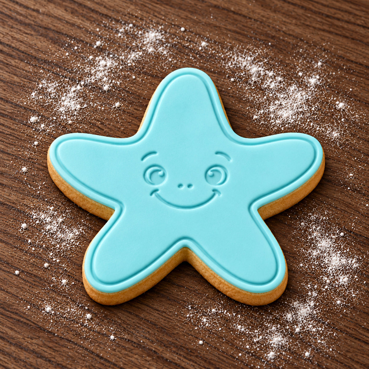 Sea Star decorated fondant cookie