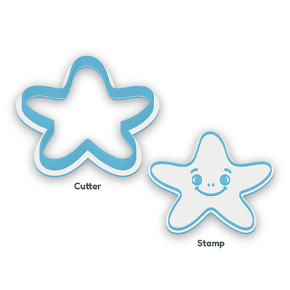 Sea Star separate cookie cutter and matching embosser