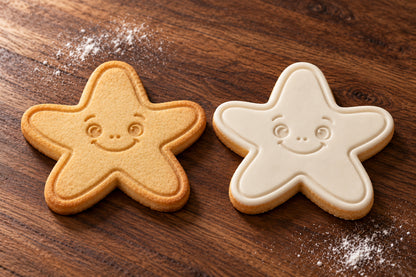 Sea Star plain and white fondant cookie examples