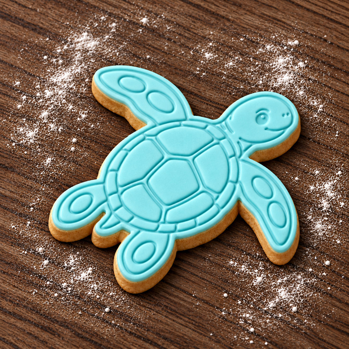 Sea Turtle decorated fondant cookie