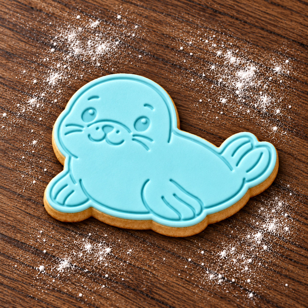 Seal decorated fondant cookie
