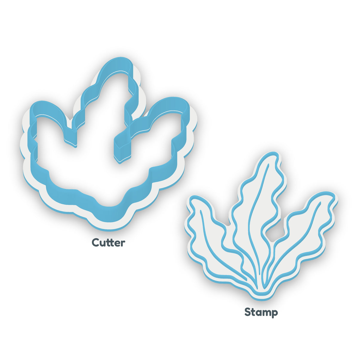 Seaweed separate cookie cutter and matching embosser