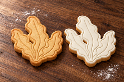 Seaweed plain and white fondant cookie examples