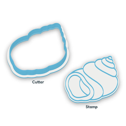 Spiral Shell separate cookie cutter and matching embosser