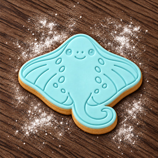 Stingray decorated fondant cookie