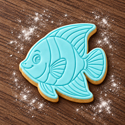 Tropical Fish decorated fondant cookie