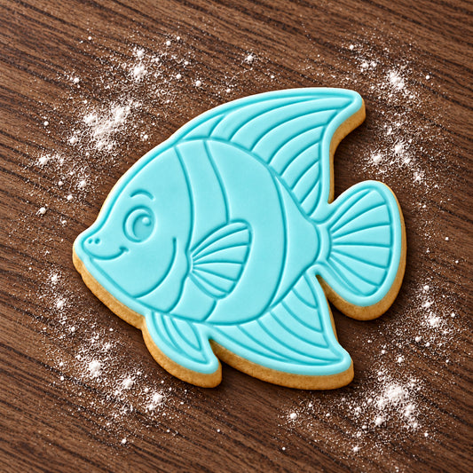 Tropical Fish decorated fondant cookie