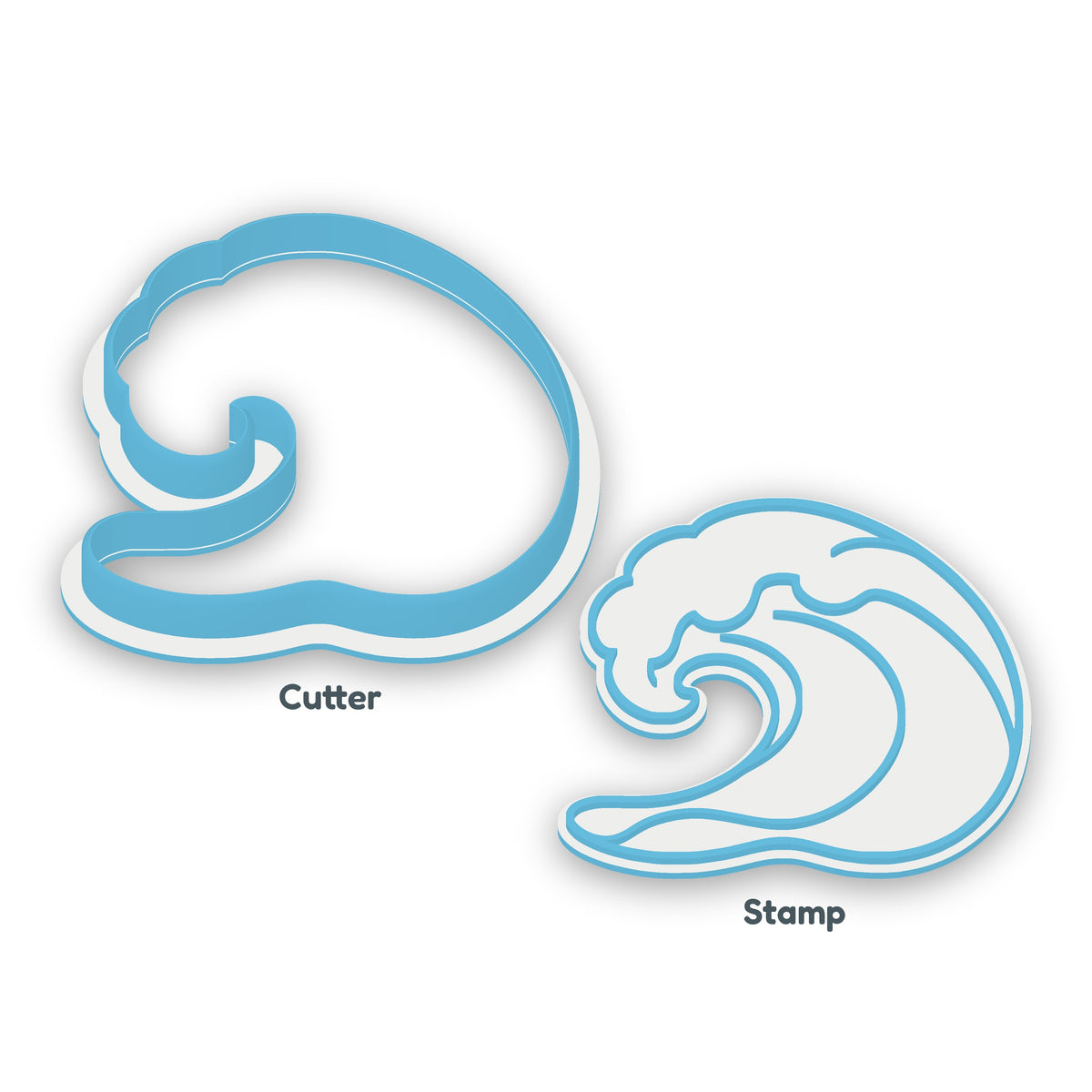 Wave separate cookie cutter and matching embosser