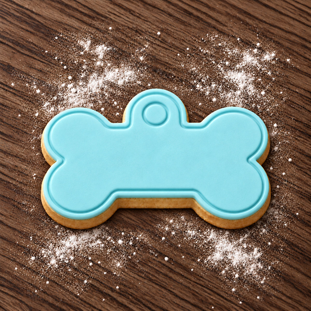 Collar Tag decorated fondant cookie