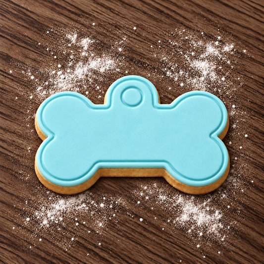 Collar Tag decorated fondant cookie