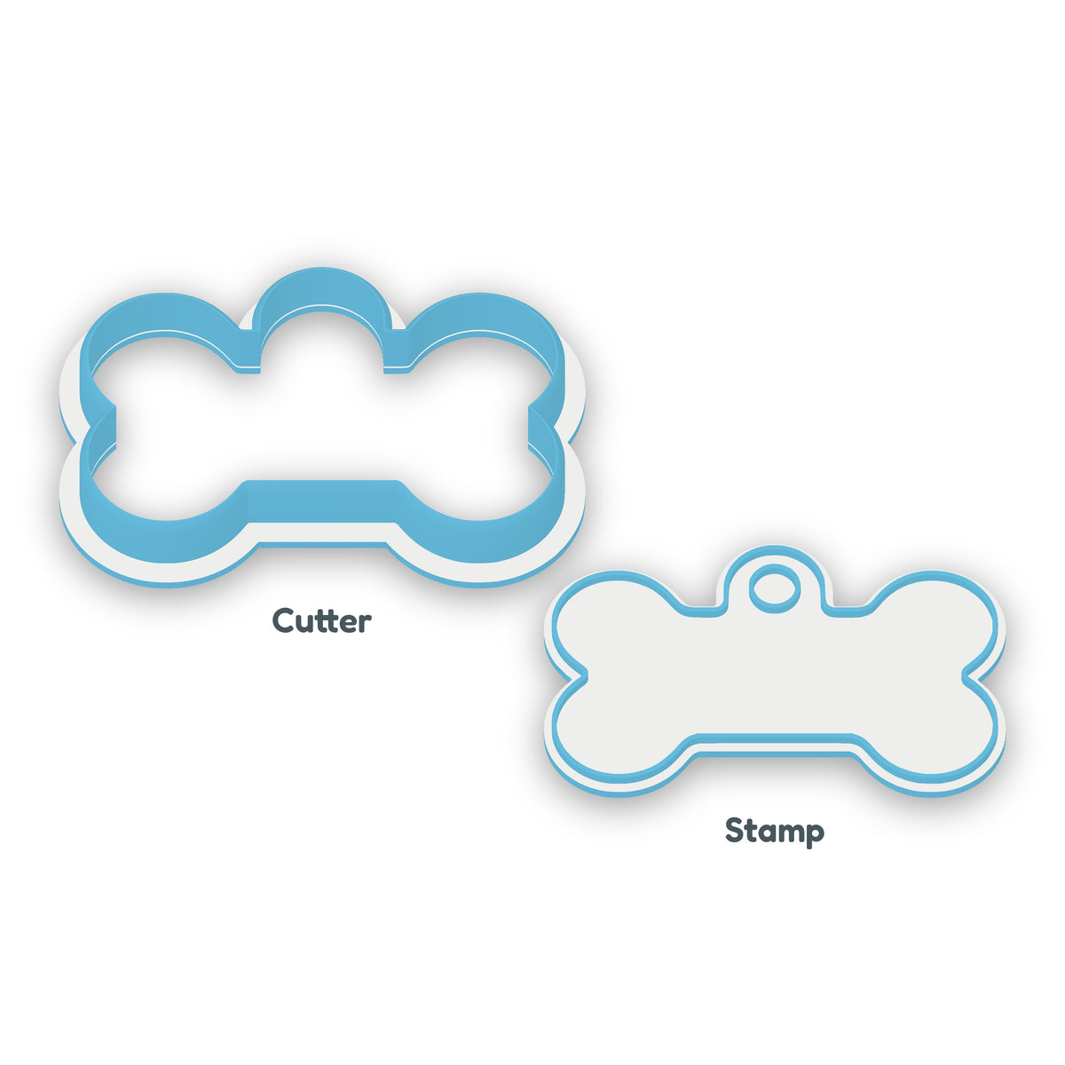 Collar Tag separate cookie cutter and matching embosser