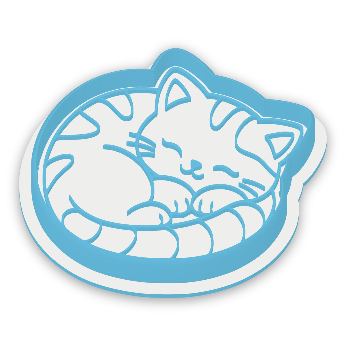 Curled Up Cat assembled cutter and embosser