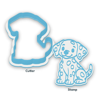 Dalmatian separate cookie cutter and matching embosser