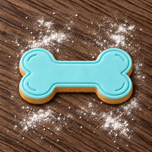 Dog Bone decorated fondant cookie