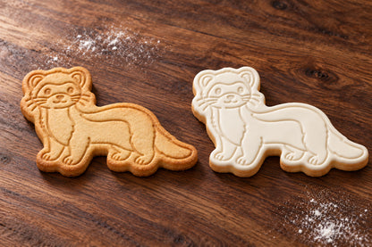 Ferret plain and white fondant cookie examples