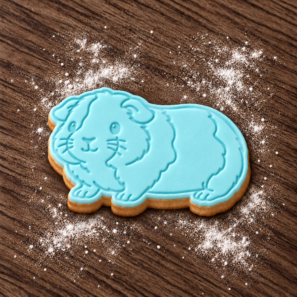Guinea Pig decorated fondant cookie