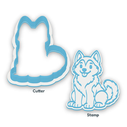 Husky separate cookie cutter and matching embosser