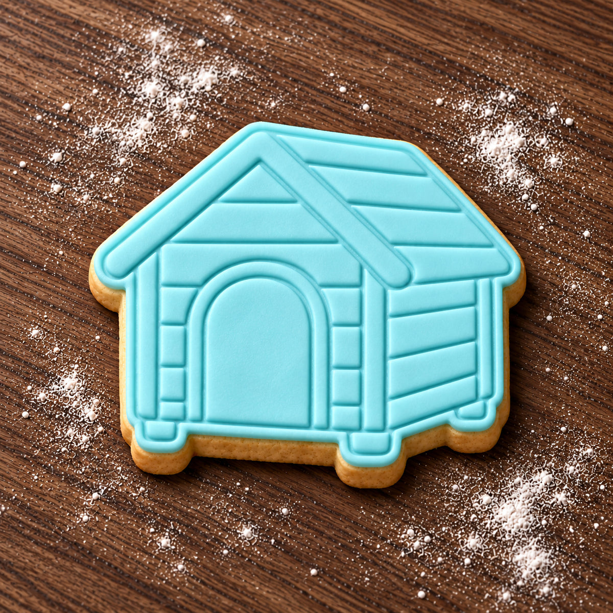 Kennel decorated fondant cookie