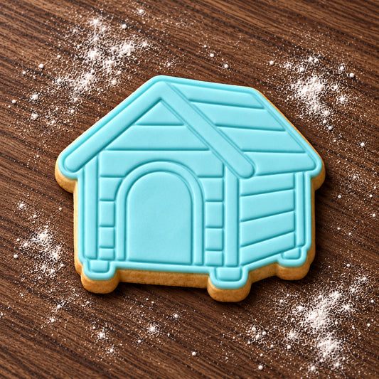Kennel decorated fondant cookie