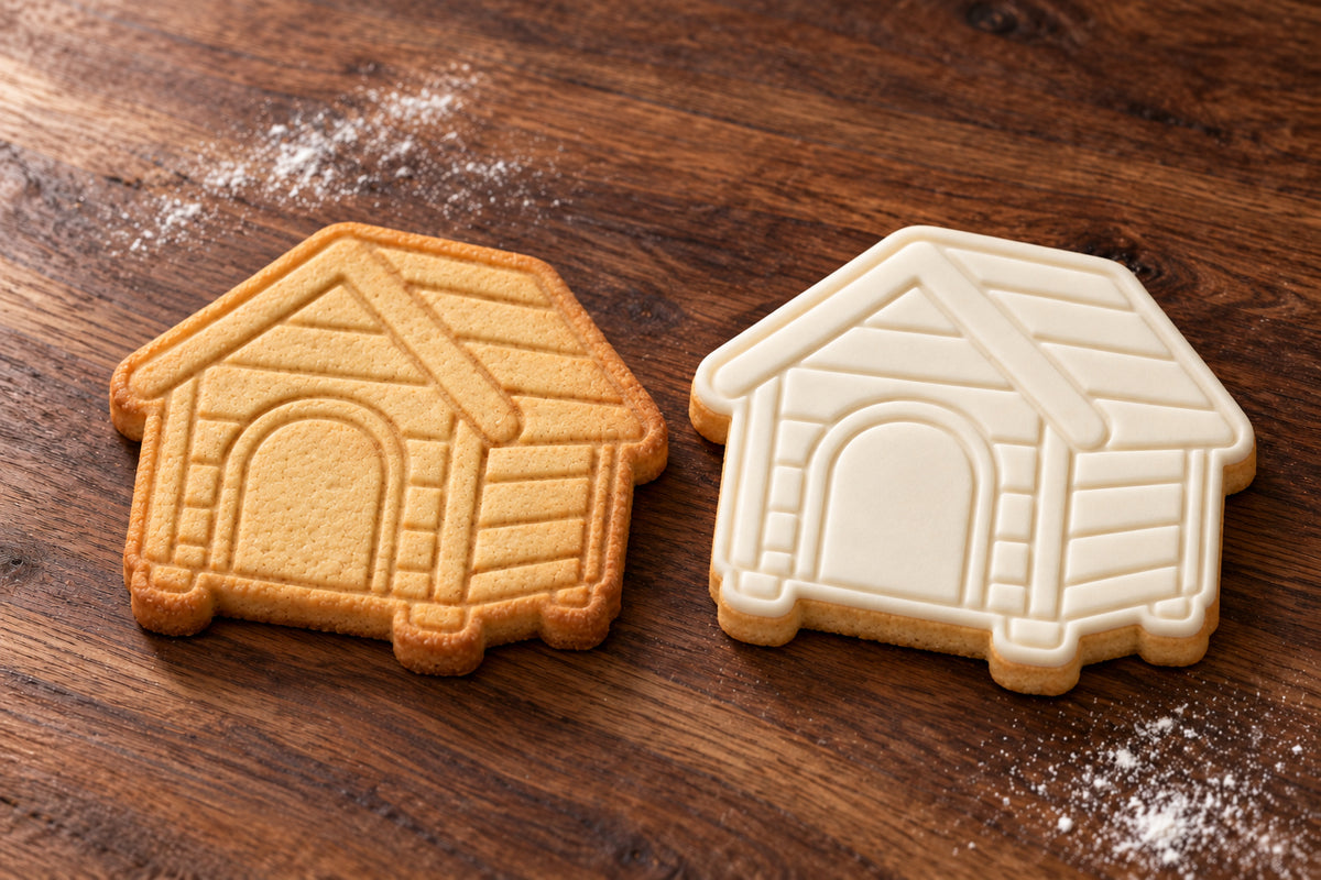 Kennel plain and white fondant cookie examples
