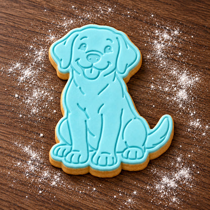 Labrador decorated fondant cookie