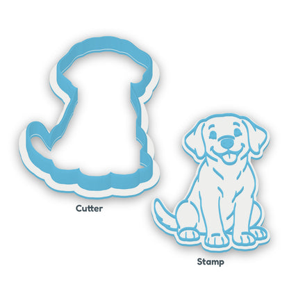 Labrador separate cookie cutter and matching embosser