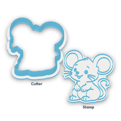 Mouse separate cookie cutter and matching embosser